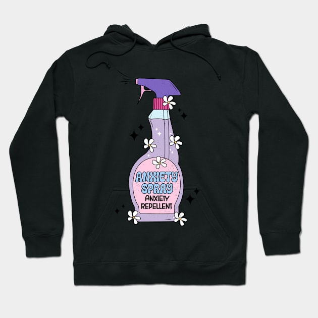 Whimsical Anxiety Spray Graphic Funny Quirky Stress Relief Hoodie by ThatVibe